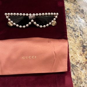 53MM Pearl Embellished Cat Eye Sunglasses